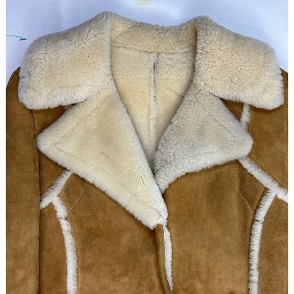 VTG 70s SCULLY California Shearling Suede Leather Marlboro Coat - Picture 3 of 7